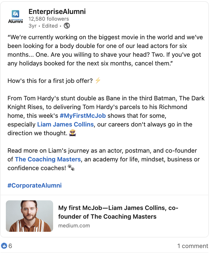 LinkedIn post screenshot