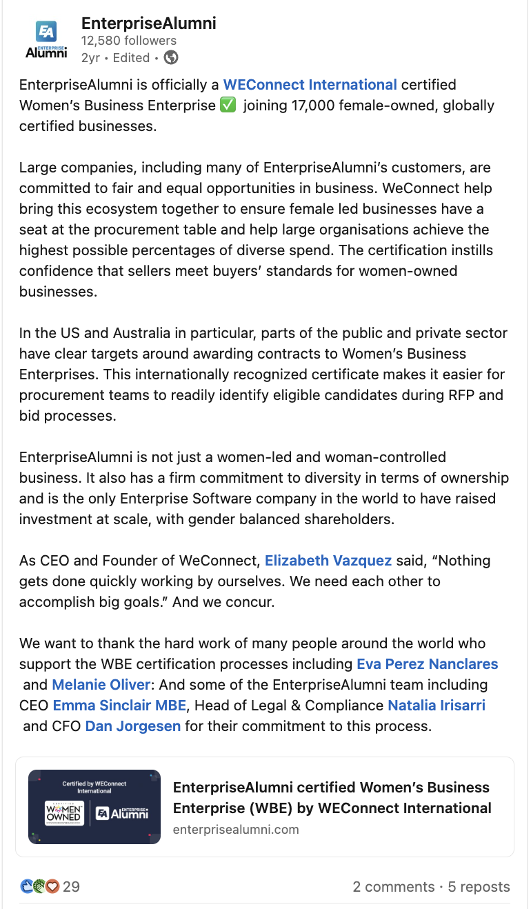 LinkedIn post screenshot